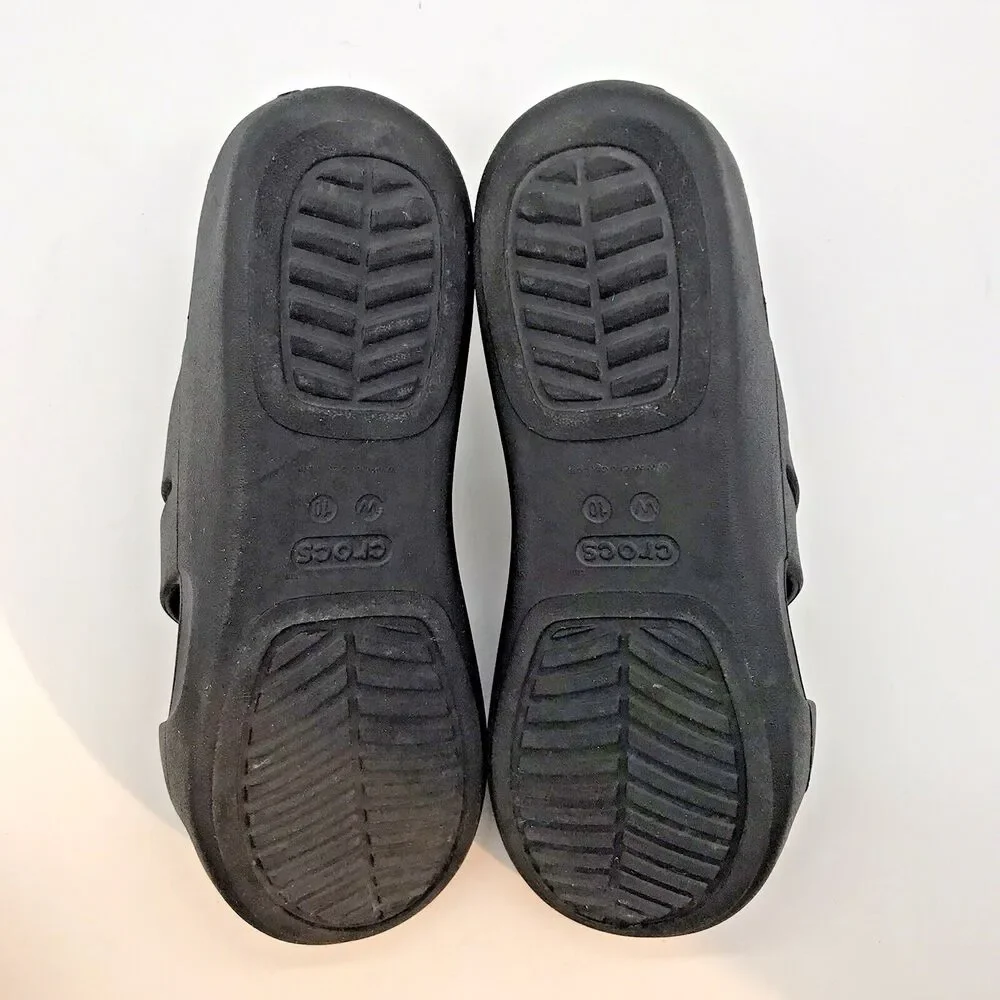 Crocs Monterey Dual Comfort Wedge Sandals Women's 10 Black 206304 Comfort Shoes